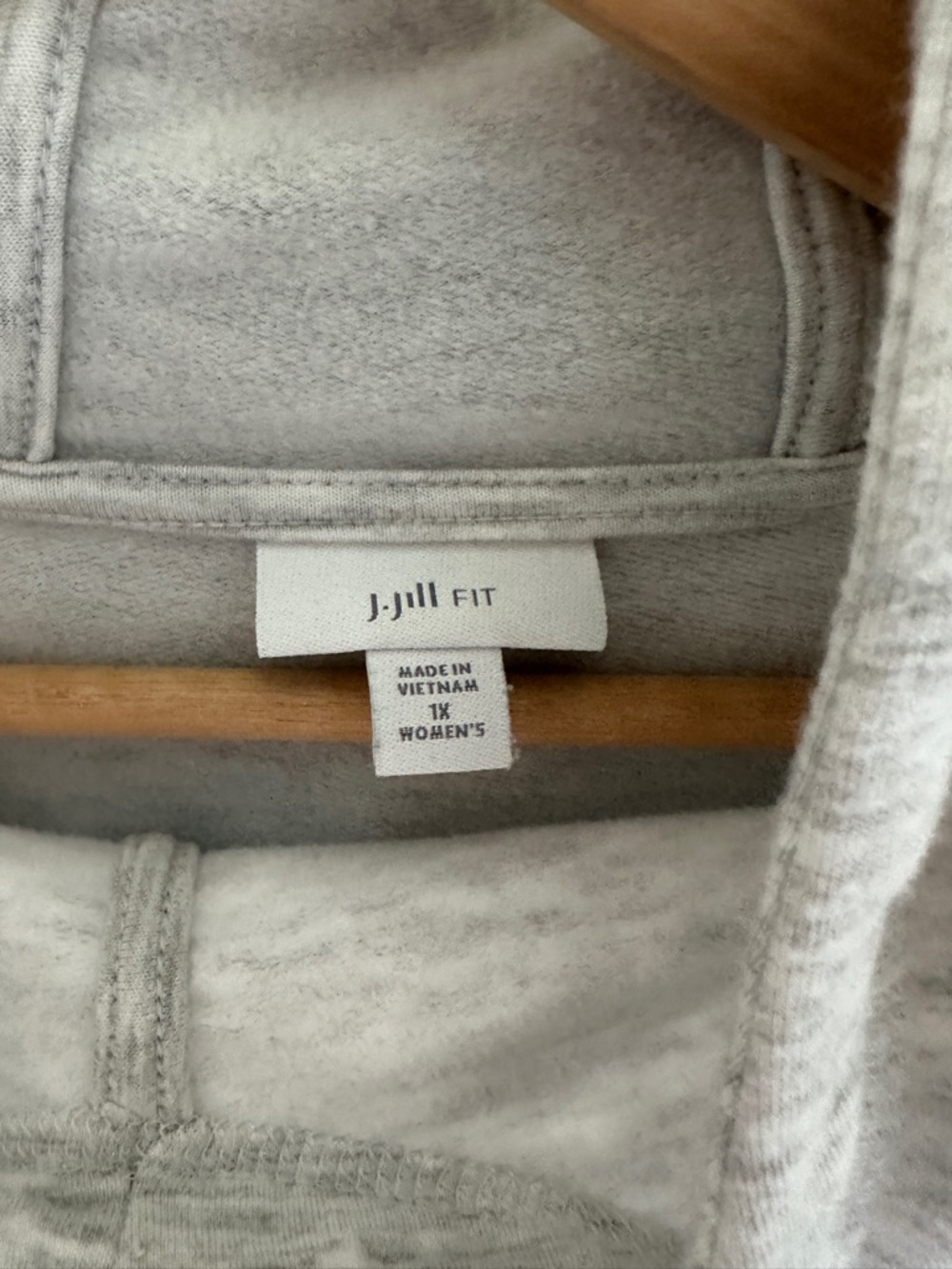Light Gray Hooded Pullover Sweatshirt - Picture 4 of 4